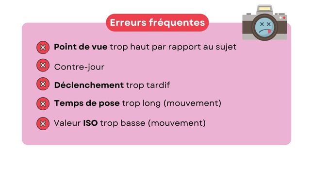 Erreurs fréquentes photos enfants